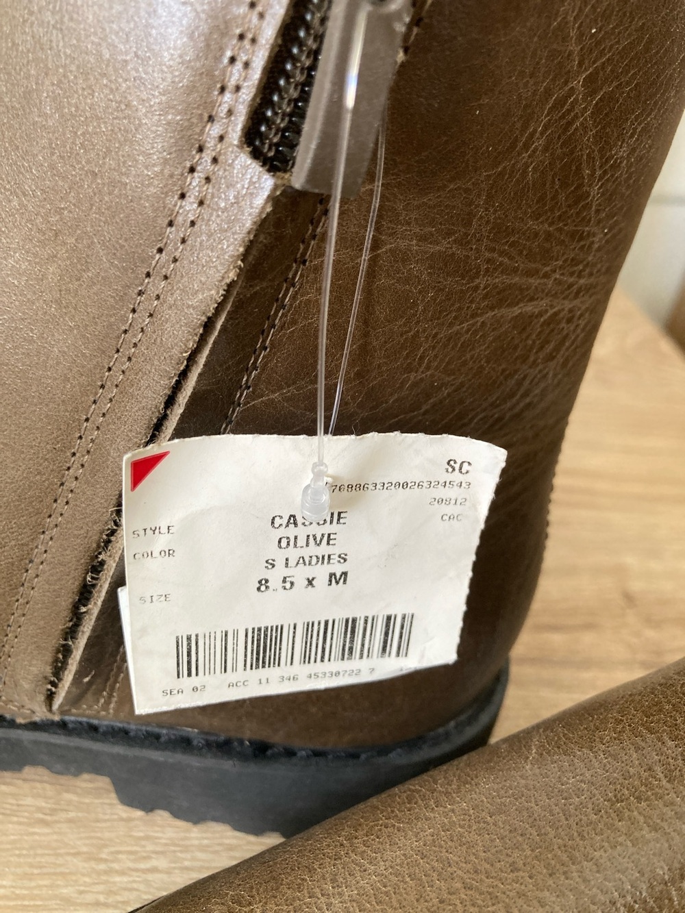 Franco Sarto Cassie Olive Leather Ankle Boot - Olive Brown